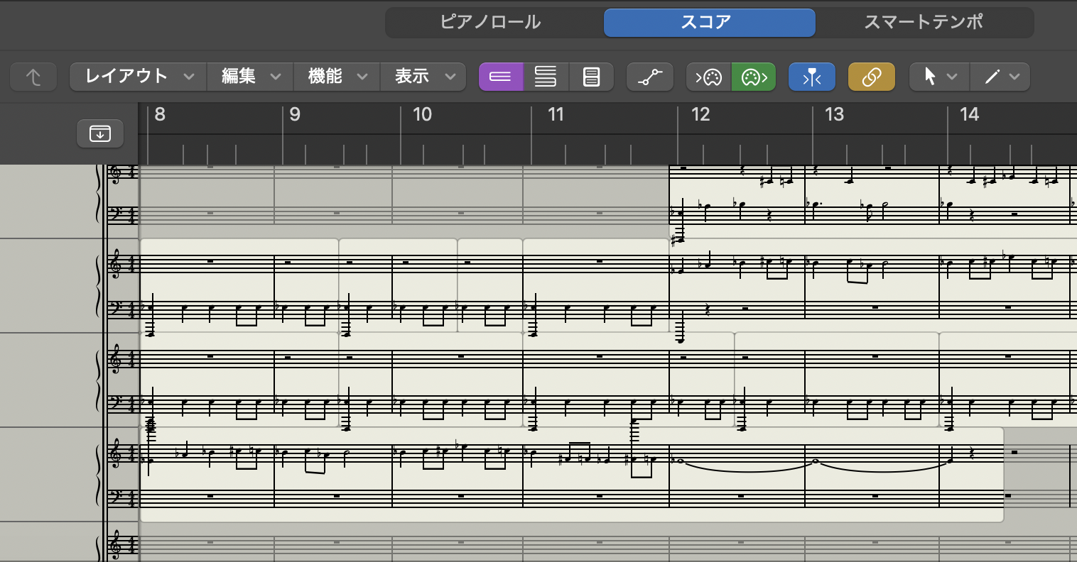 DTMの作曲演奏ソフト画面
